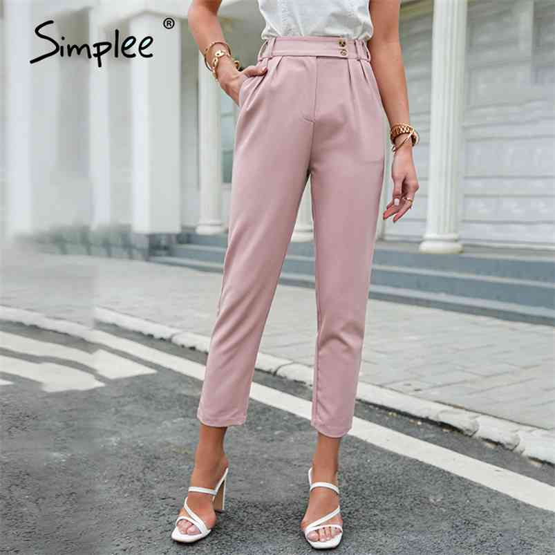 

Office lady casual spring solid pencil pant Fashion female basic trousers Elegant drape zipper button pants 210721, Light gray