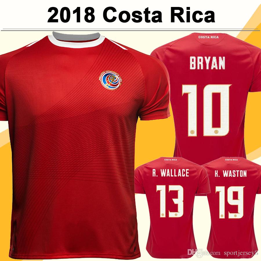 

2018 BRYAN Mens Soccer Jerseys Costa Rica National Team NAVAS K.WASTON C.BORGES Home Short Sleeve Football Shirts R.WALLACE M.URENA Uniforms, Black;yellow