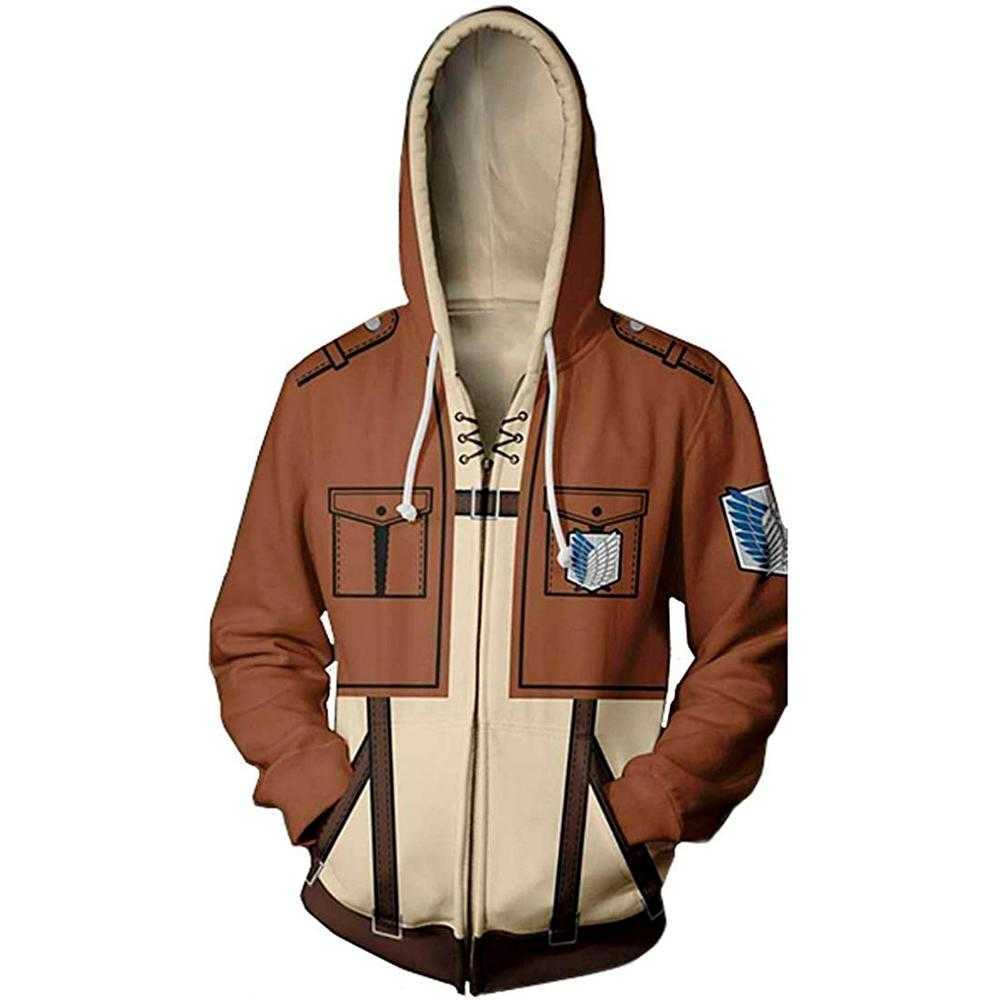 

Anime Attack On Titan 3D Printed hoodie jacket Shingeki no Kyojin Legion Eren cosplay costume Sweatshirts Unisex Zipper Hoodies X0601, Le205