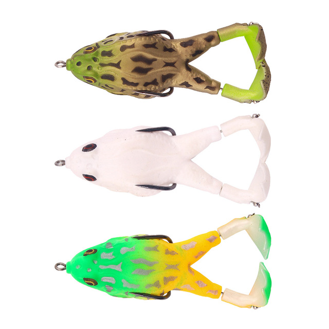 

3pcs Double Propellers Frog Rotating Leg Wobbler Soft Bait Jigging Fishing Lure 95mm13.5g Artificial Topwater Popper Fishing
