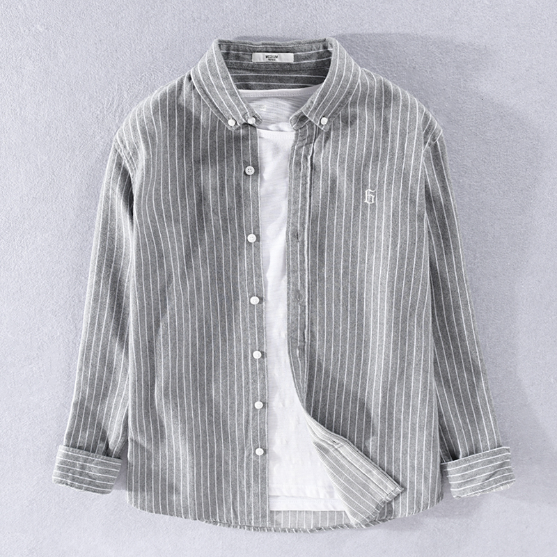 

2021 New Novo Estilo Itlia Marca Manga Longa Listrado De Algodo Masculina Moda Escovado Camisas Para Homens Casual Confortvel Camisa Dos Tpy, Black