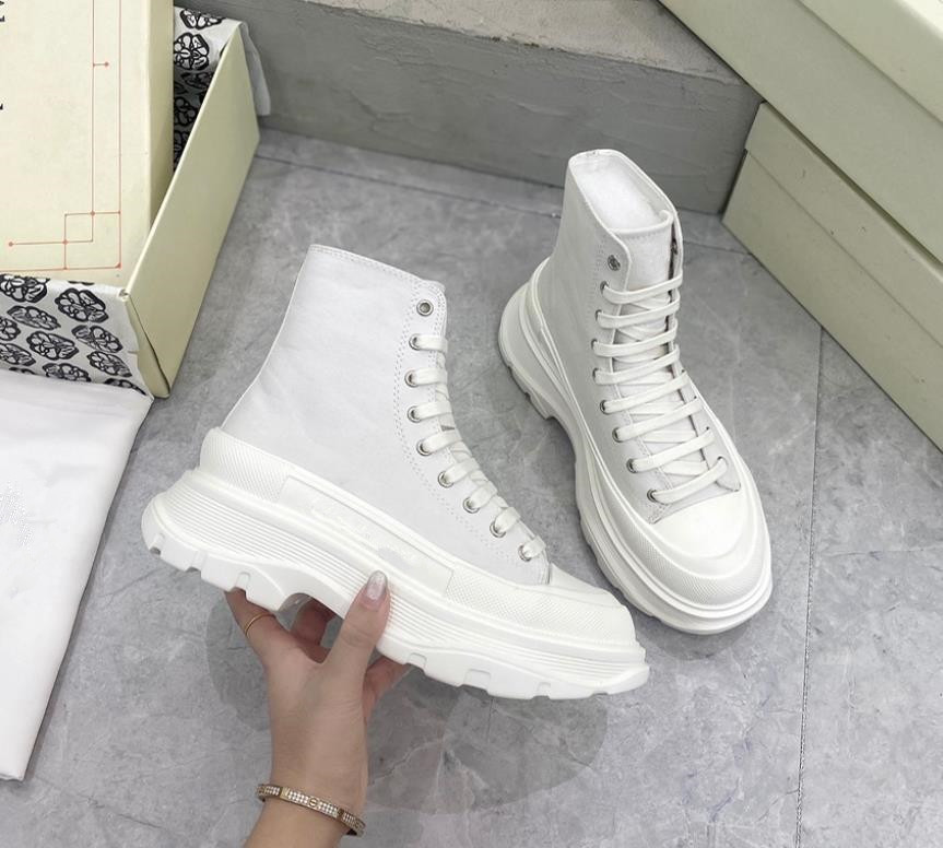 

top quality Fashion Tread Slick canvas sneaker Arrivals Platform designer shoes High triple black white royal pale pink red women casual chaussures, 6c high top