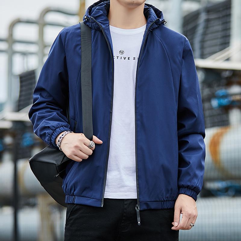 

Men's Jackets Mens Winter Jacket Men 2021 Warm Hooded Windbreaker Coat Slim Fit Fashions Solid Casual For, Blue jacket men