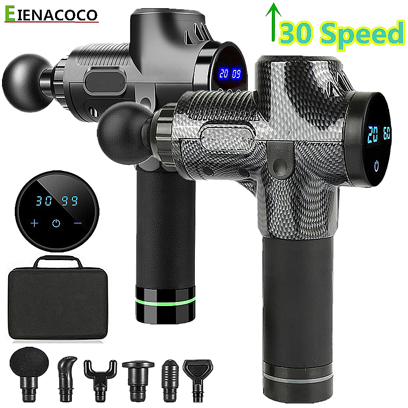 

LCD Display Massage Gun Fascia Gun Sport Therapy Muscle Massager Body Relaxation Pain Relief Slimming Shaping Massager With Bag