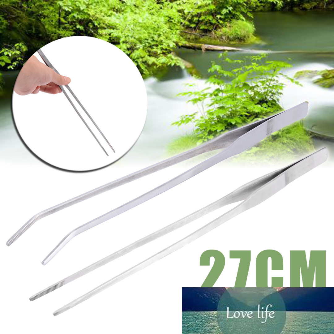 

27cm Aquarium Live Tank Straight Curve Plant Tweezers Long Tongs Stainless Steel Plant Fish Tank Tweezer Cleaning Clamp Tool