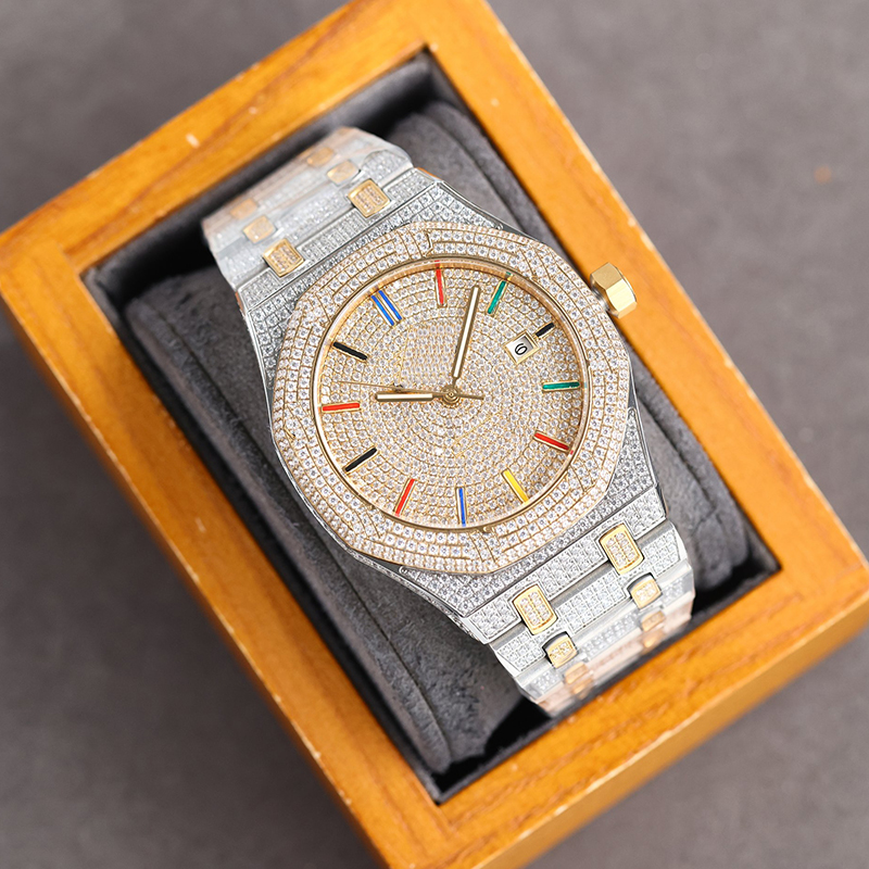 

A Ps watch full of diamonds Mechanical watch Diamond 40MM Automatic Mechanical For Men Sapphire Waterproof WristWatches Diamonds Bezel Giftqq