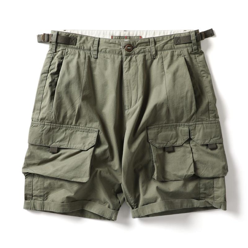 

Men's Shorts Washed Bermuda For Men Military Style Short Pants Man Summer Multi-pocket Casual Clothing2021, Green