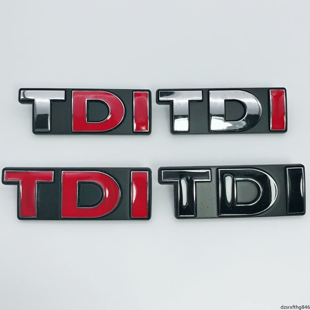 

Metal TDI Car Front Grille Grill Emblem Badge Logo, Silver red