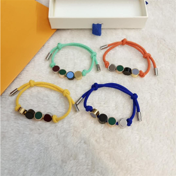 

Love Designer bracelet Men's and women's fashion bracelets jewelry adjustable in 6 colors Letter flower Stainless steel luxury design bangle Yoga hand rope jewellery