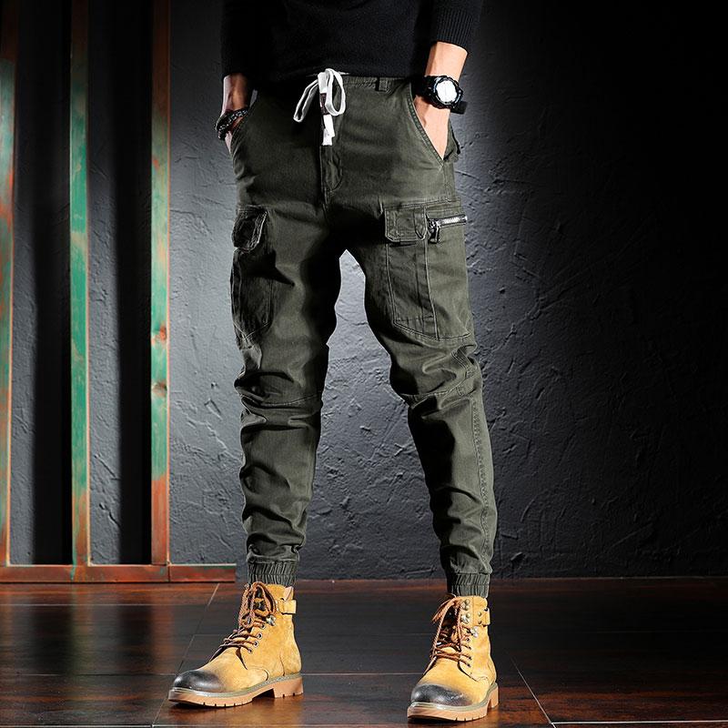 

Men's Jeans Street Style Fashion Men Loose Fit Multi Pockets Casual Cargo Pants Printed Designer Hip Hop Joggers Wide Leg Trousers, Blue