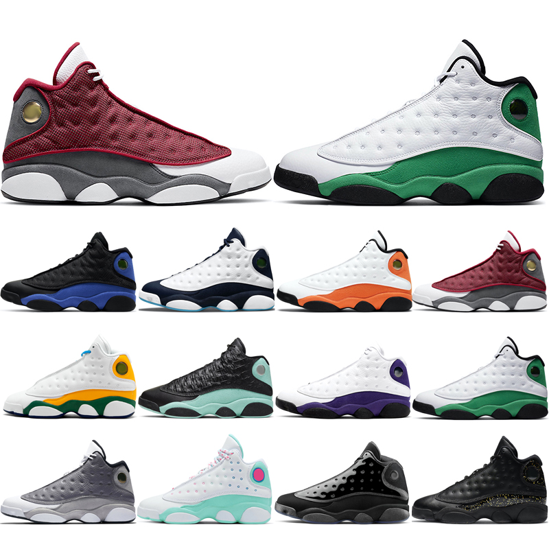 

Top sale man basketball shoes 13s Hyper Royal Atmosphere Grey Aurora Green Cap and Gown Gold Glitter Island Lakers Lucky Obsidian Playground Red Flint Protective