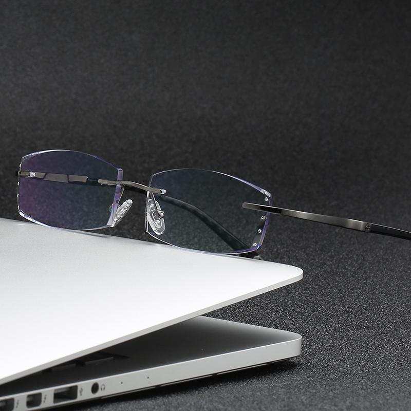 

Fashion Sunglasses Frames ZIROSAT 2952 Pure Titanium Rimless Men Eyeglasses Brand Designer Myopia Clear Optical Prescription Eyewear Frame