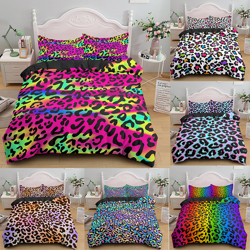 

Luxury Leopard Print Bedding Sets Duvet Cover Twin Full Queen King Size Bed Soft Comforter Bedclothes 210309, H1346