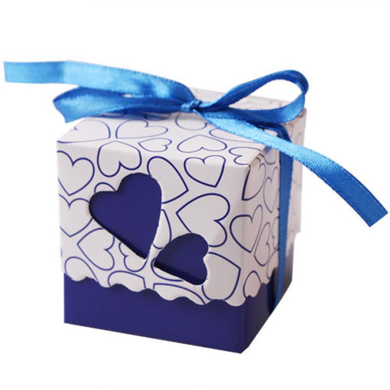

10Pcs Love Heart Favor Ribbon Gift Box Candy Boxes Wedding Party Decor Gift Set