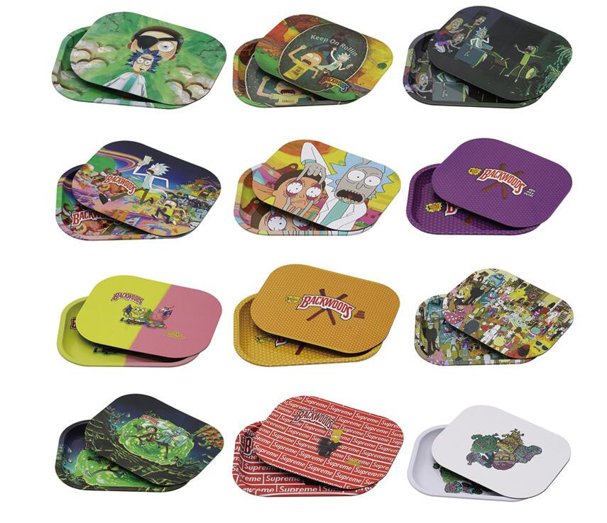 

Party Favor Rolling Tray with lid Dabbing Trays Matel Plate Trays Middle Size smoking tools Herb Handroller dab rigs