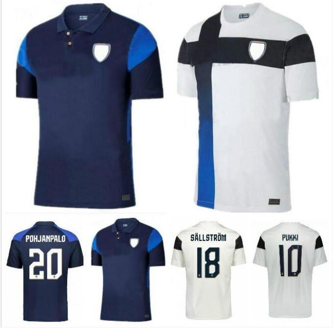 

2020 2021 Finland Soccer Jerseys New PUKKI SKRABB RAITALA JENSEN LOD Home White Football Shirt Short Sleeve Adult Uniforms, Black;yellow