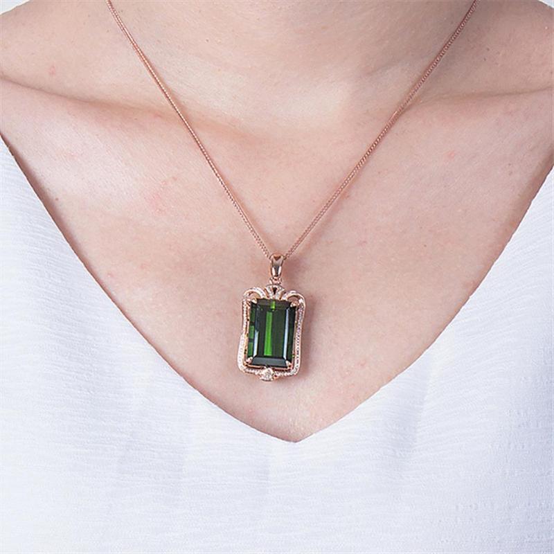 Pendant Necklaces Product Zircon Necklace Green Fine Temperament Jewelry Ladies Party Engagement Accessories Y40-image-709030058