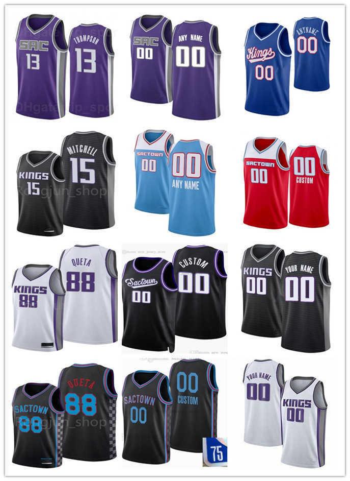 

75th Men Women SacramentoKings15 Davion Mitchell 88 Neemias Queta 20 Jahmius Ramsey 13 Tristan Thompson Basketball Jersey Custom, Color