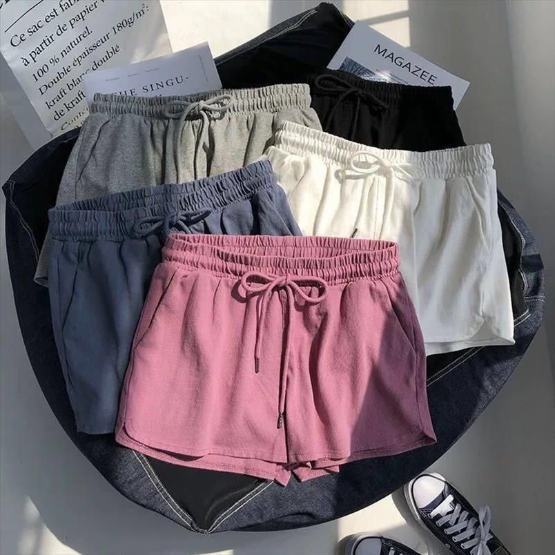 

summer high waist loose sports women shorts casual xl student home girl short plus xxl xxxl, White;black