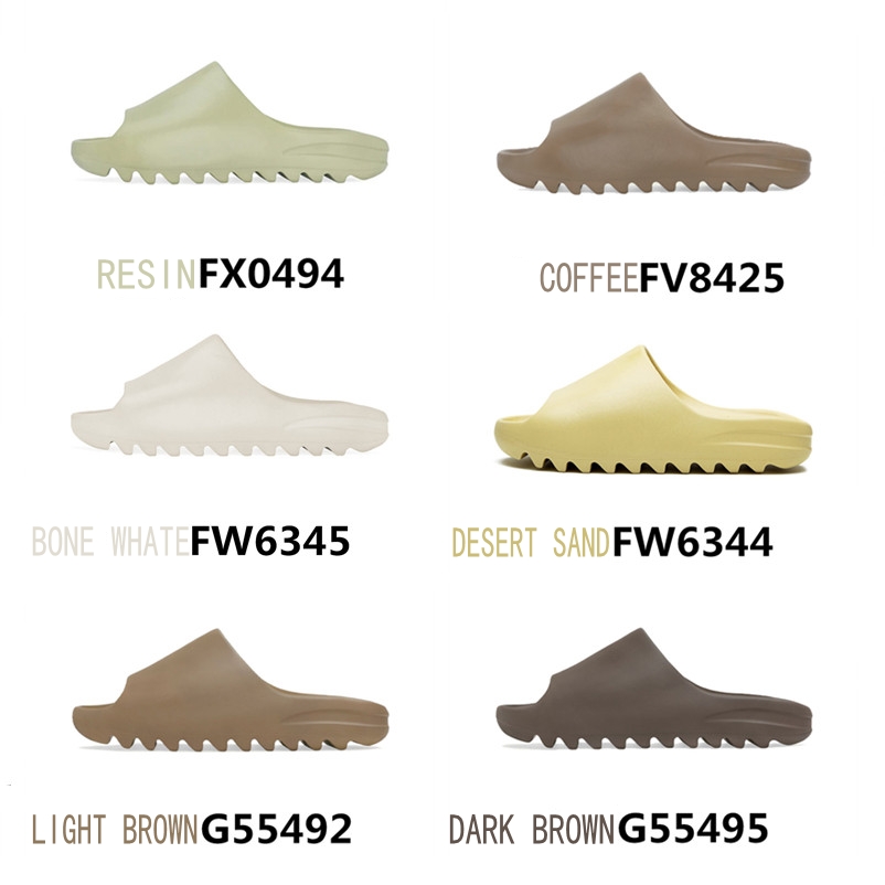 

New Kanye Slide shoes Fashion slipper in summer slippers women Summer Platform Sandale Triple Black Bone White men slippers with box 36-47