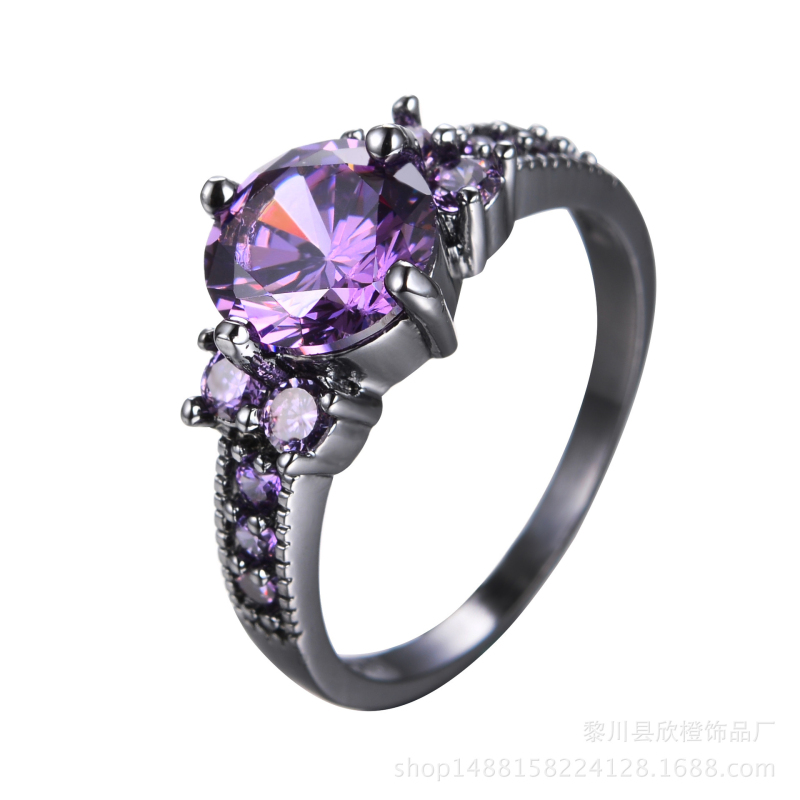 

Fashion luxury Women Style Gun Metal Plated Cubic Zirconia Ring for Gift Size 6/7/8/9/10