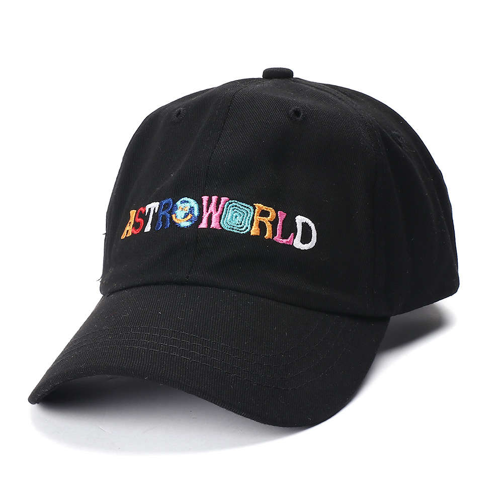

Cap Travis Scott astroworld embroidered letter hip hop baseball cap men's and women's curved brim, Color english word - white