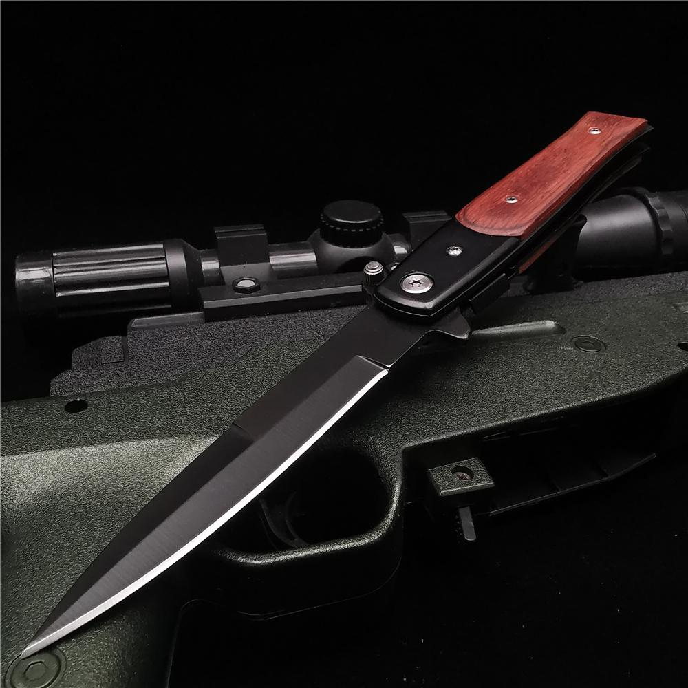 

23CM (8.9) 58HRC Foding Knife Pipe Pocket Knives outdoor camping 8cr15mov bade wood hande hunting surviva tactica Knifes