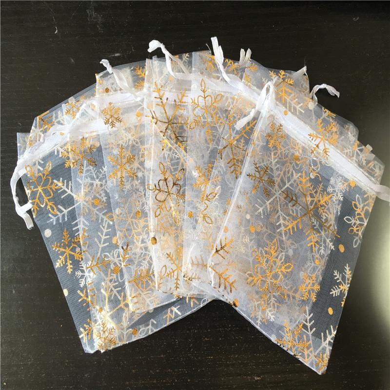 

Organza Bags 7*9 8*10 9*12 10*15cm Small Christmas Drawstring Gift Bag Charm Jewelry Packaging & Pouches