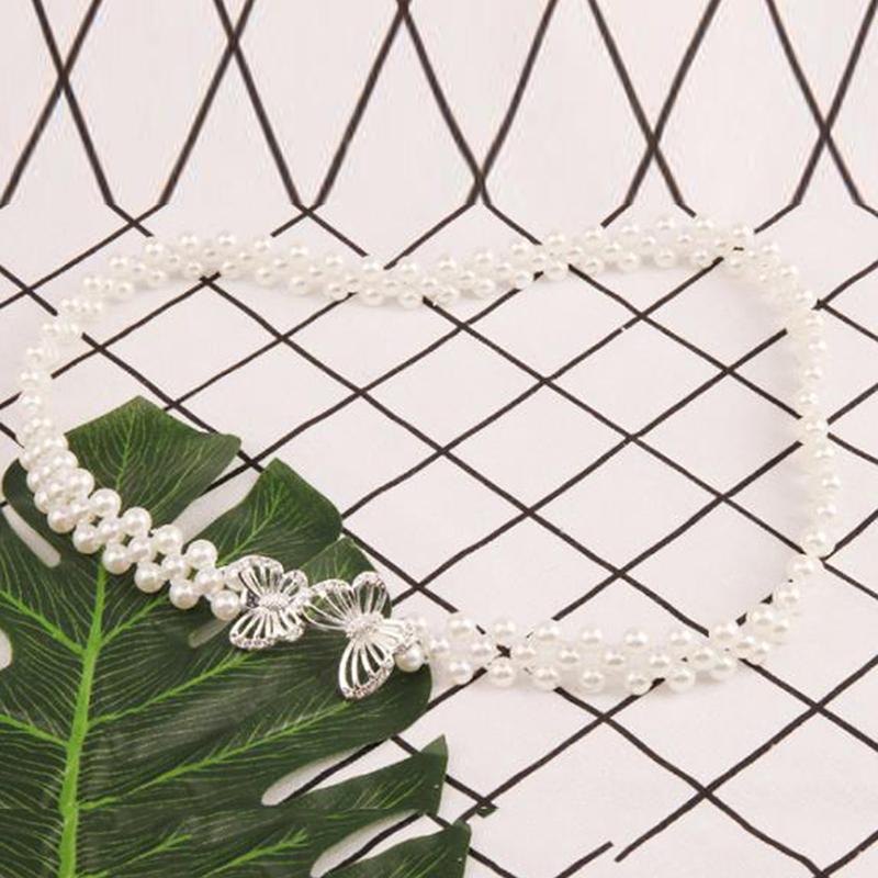 

Belts Women Fashion Belt Wild Pearl Diamond White Flower Waist Chain Multicolor Business Honorable Expensive Elegant, Black;brown