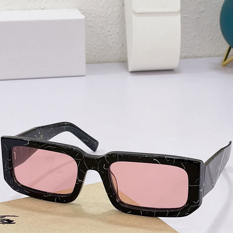 

Mens or Womens SUNGLASSES PR 06YS fashion shopping square Glasses dark black wind design casual versatile mirror legs with golden letters UV400 designer top quality