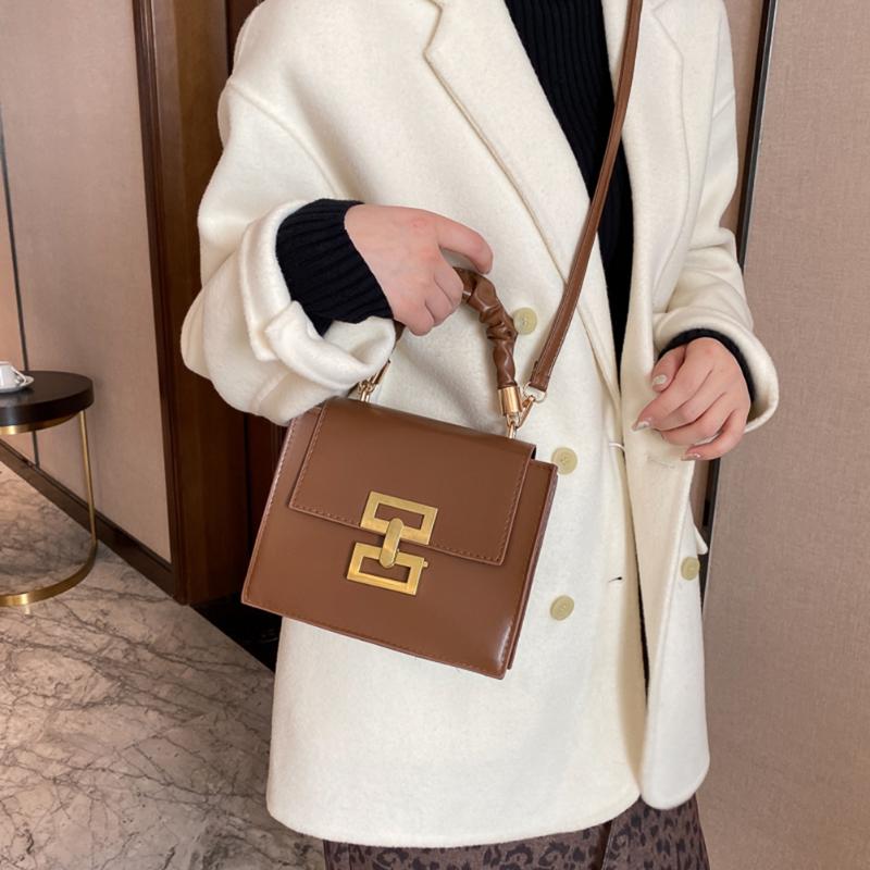 

Solid Color Shoulder Messenger Bag Fashion Simple PU Leather Crossbody Bags Retro Handbags Totes Bags Clutch Bag