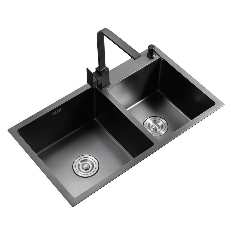 

2021 New Gut Doubel Black Kitchenware Above Counter or Udermount Stainless Steel Without Amendment Sink of the Vegetable Wash Basin V7mq