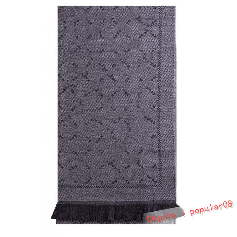 

Men Wool Jacquard Knitted Scarf With Box Letter Fringe Edges Designer Women Pattern Scarves
