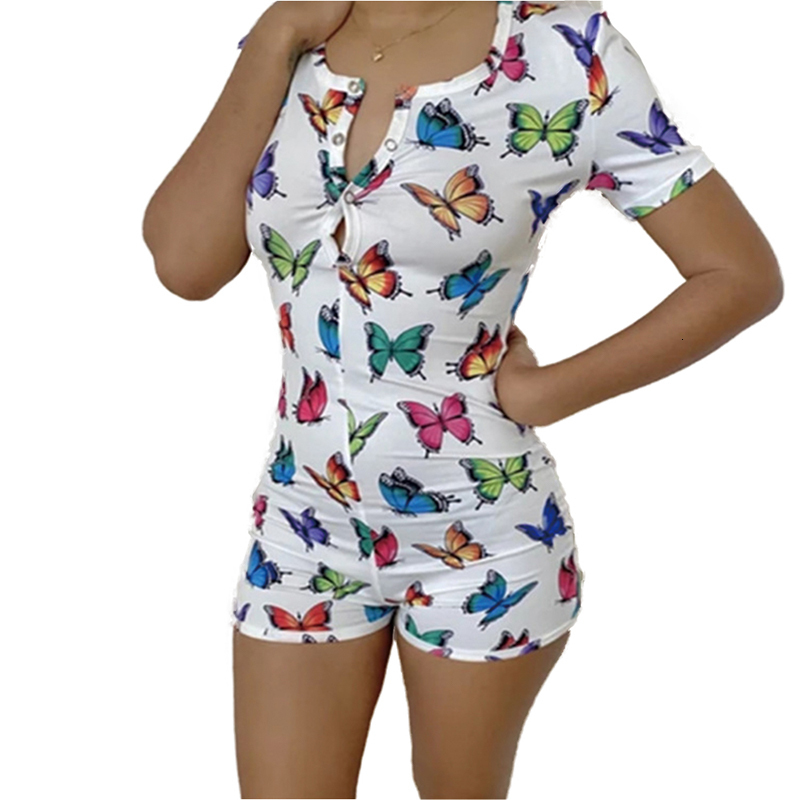 

2021 New Sexy Bodysuit Ny Sleeve Deep v Neck Bodycon Stretch Leotard Short Romper Pajamas Women Jumpsuit Overalls F5e0, 05