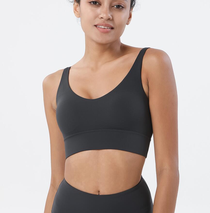 

Women underwear sports bra yoga outfit casual gym push up bras high quality crop tops indoor outdoor workout Gym Clothes, Dark grey