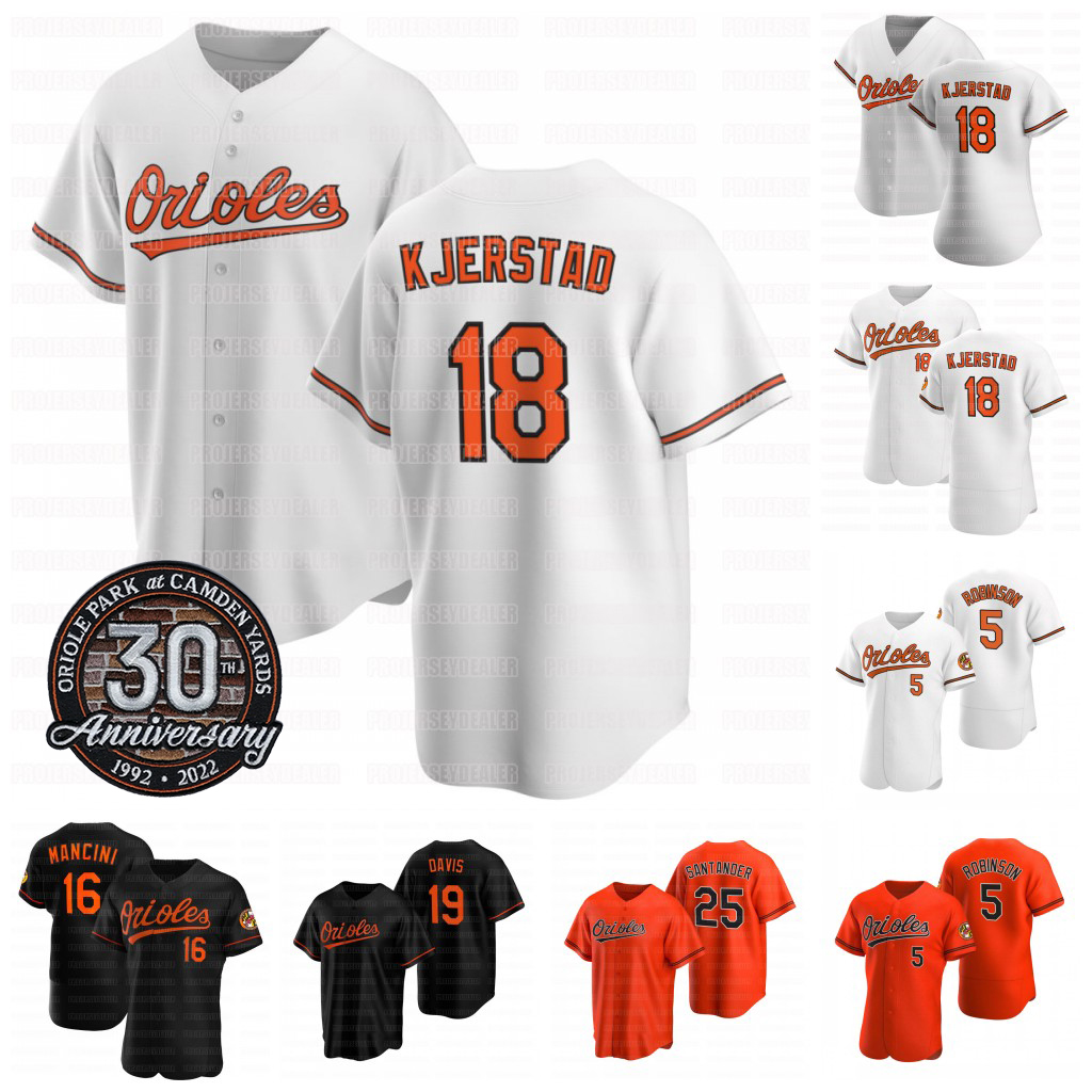 

31 Cedric Mullins Orioles Jersey 30th Anniversary Patch In 2022 Trey Mancini Chris Davis Cal Ripken Jr. Jonathan Villar Hanser Alberto Jose Iglesias John Means, Black cool base mens s-xxxl