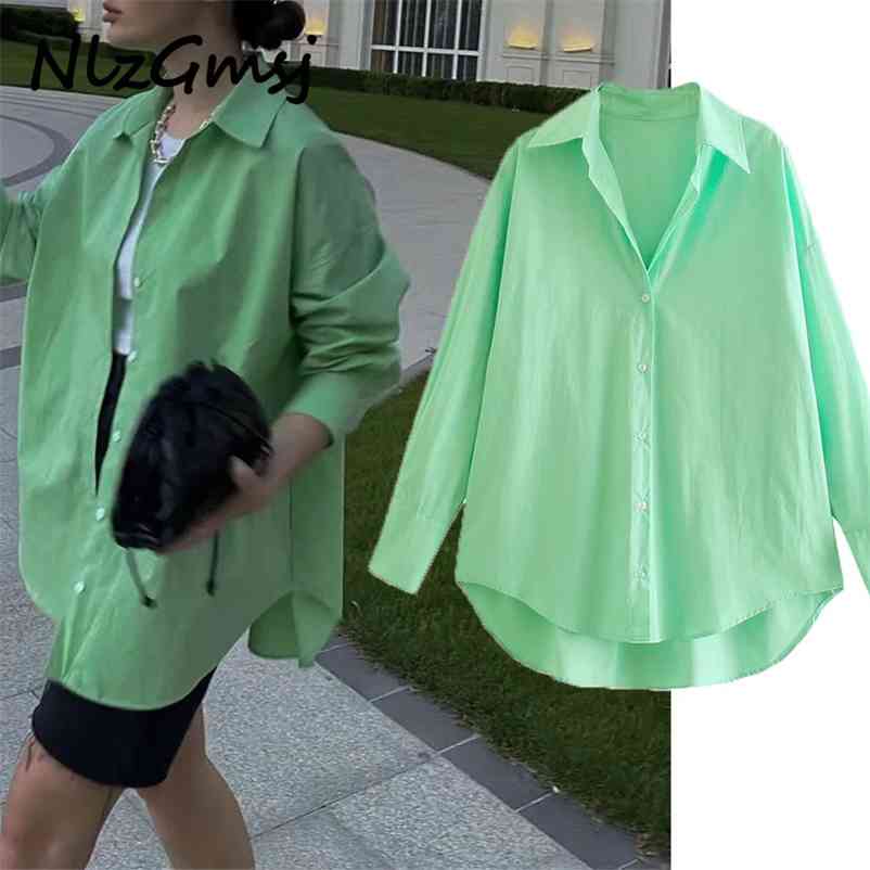 

Blouse Women Long Sleeve Solid Oversize Casual Office Ladies Shirts Vintage Tops Femme 05 210628, As picture