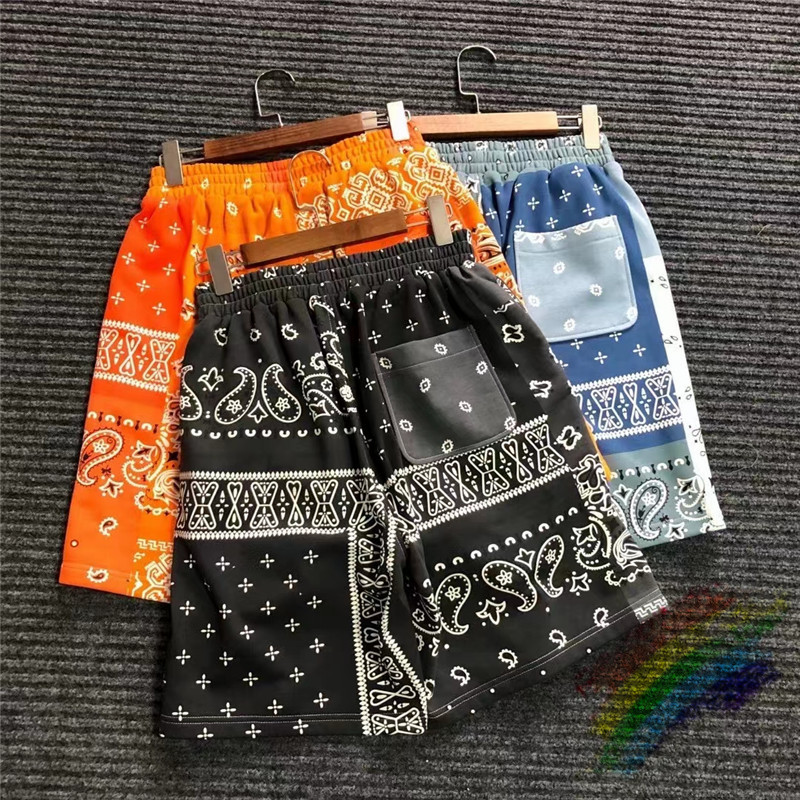 

3Colors Classic Flower SHORTS Men Women Colors Patchwork Shorts Casual Breechcloth, Black