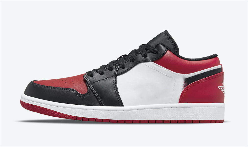 

Shoes Jumpman 1 Low Bred Toe Basketball Mens 1s White Black-University Red Outdoor Sports Sneakers Size, Bubble wrap packaging