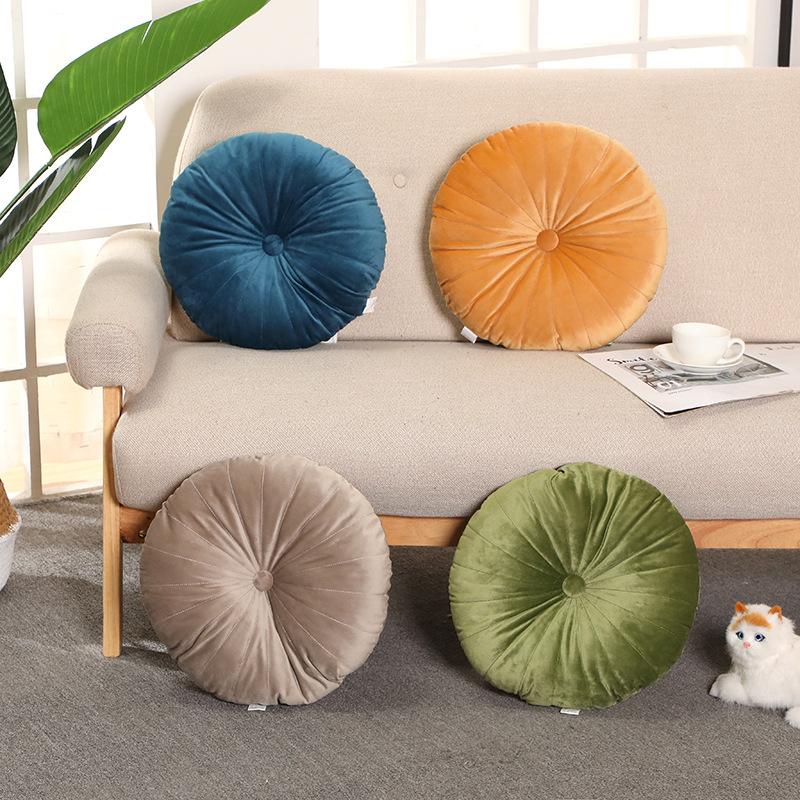 

Cushion/Decorative Pillow Nordic Ins Pumpkin Cushion Lis Velvet Bay Window Round Solid Color Home Decoration