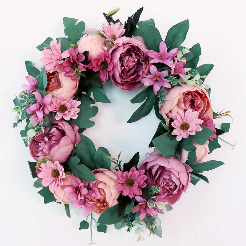 

Decorative Flowers & Wreaths Christmas Wreath Wall Hanging Home Silk Flower Peony Wedding Backdrop Decoration Arrangement, Orange