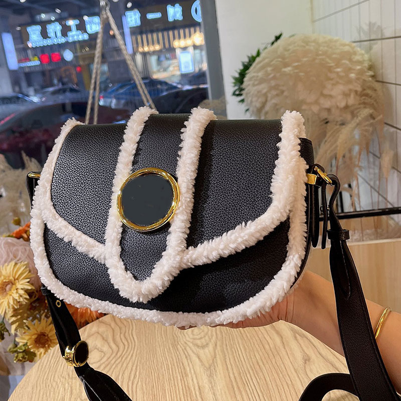 

2021 new Lamb Hair Messenger Bag Ladies Crossbody Bags Flap Shoulder Handbags Colorful Leather hlwyjack old Flower Magnetic Buckle