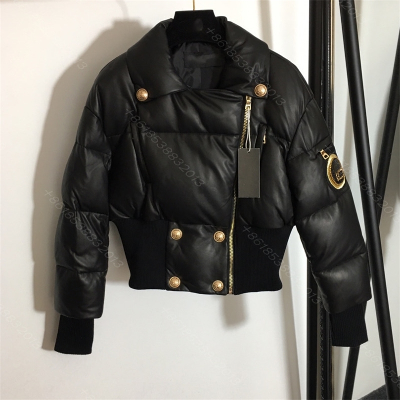 

High-end Winter women sheepskin down jacket coat leather stitching Top quality 100% white down long sleeve designer jackets logo brand zipper top girl super warm a1, Not sold separately