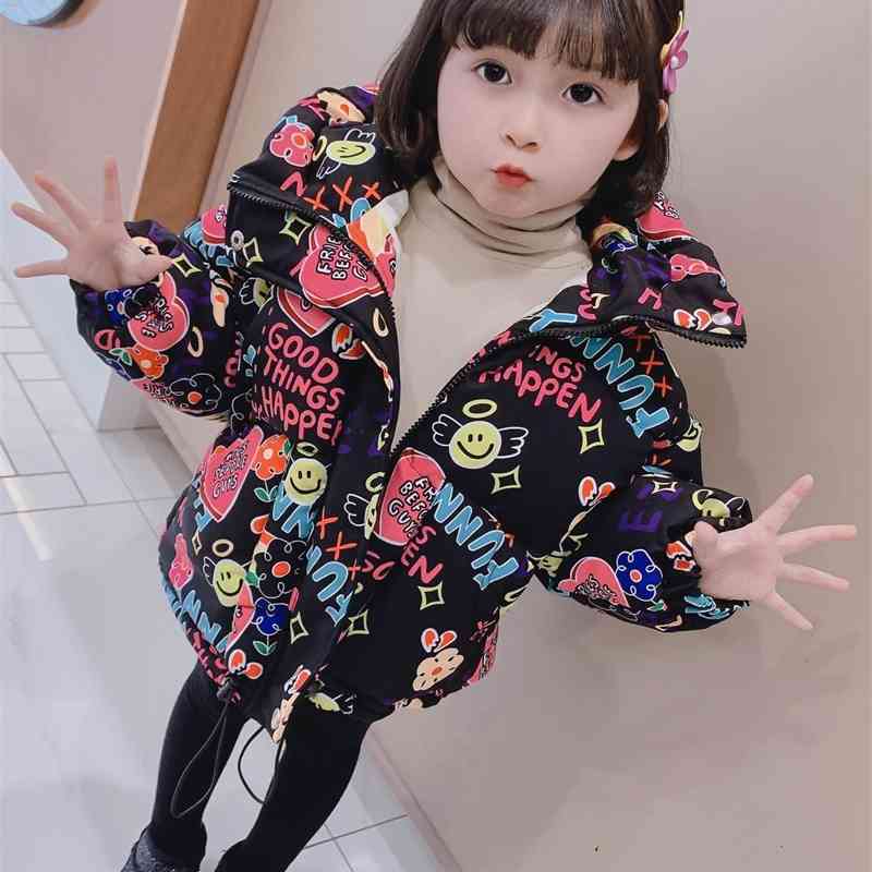 

Autumn winter bright face color contrast children's clothes boys girls' cotton padded jacket primary and middle school, Black