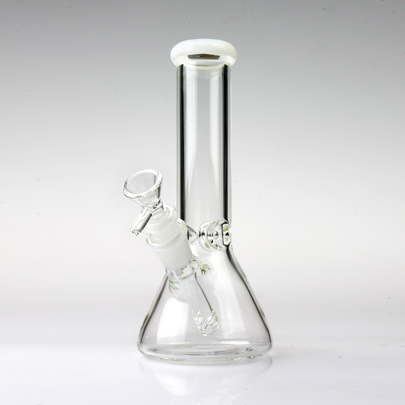 

mini hookah glass smoking KT bong beaker bottom clear small water pipe colorful mouth wholesale price 14 mm female joint and bowl