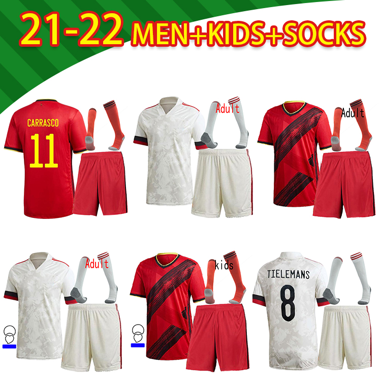 

2021 top Belgium soccer jerseys De Bruyne LUKAKU 21 22 football shirt HAZARD BATSHUAYI Camiseta futbol KOMPANY DEMBELE adult+kids kit socks, Black