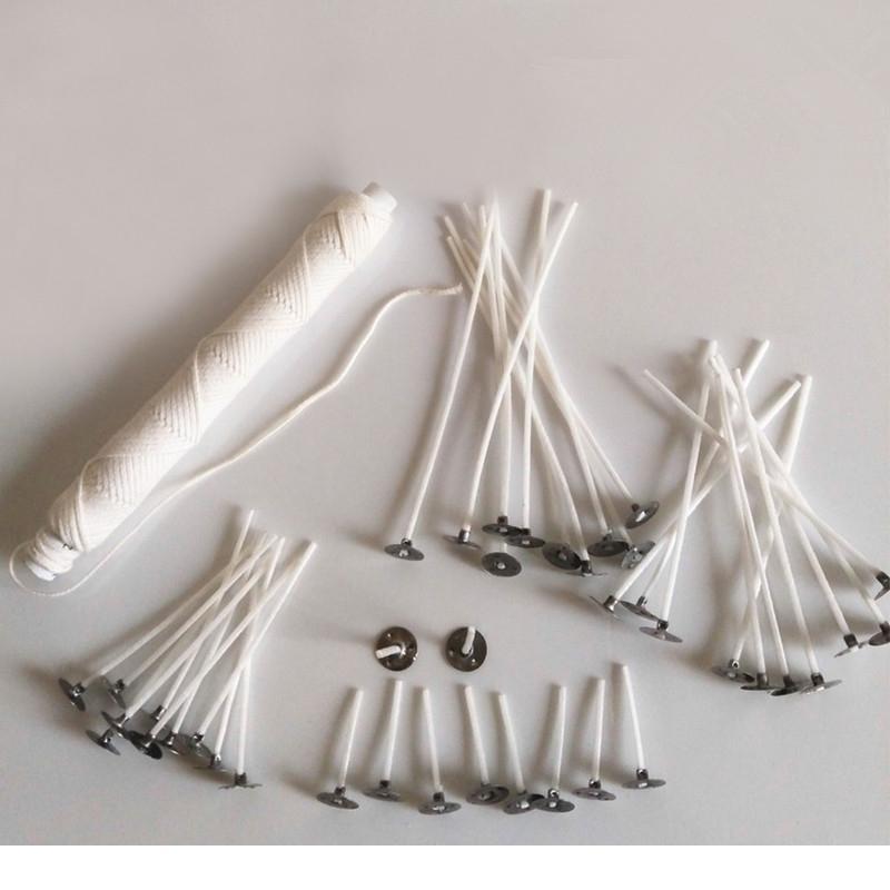 

50pcs 2.6/8/9/15/20cm Cotton Candle Wicks Candle Smokeless Wick Candle Making Tools Birthday Christmas Decoration 100 jllZEe