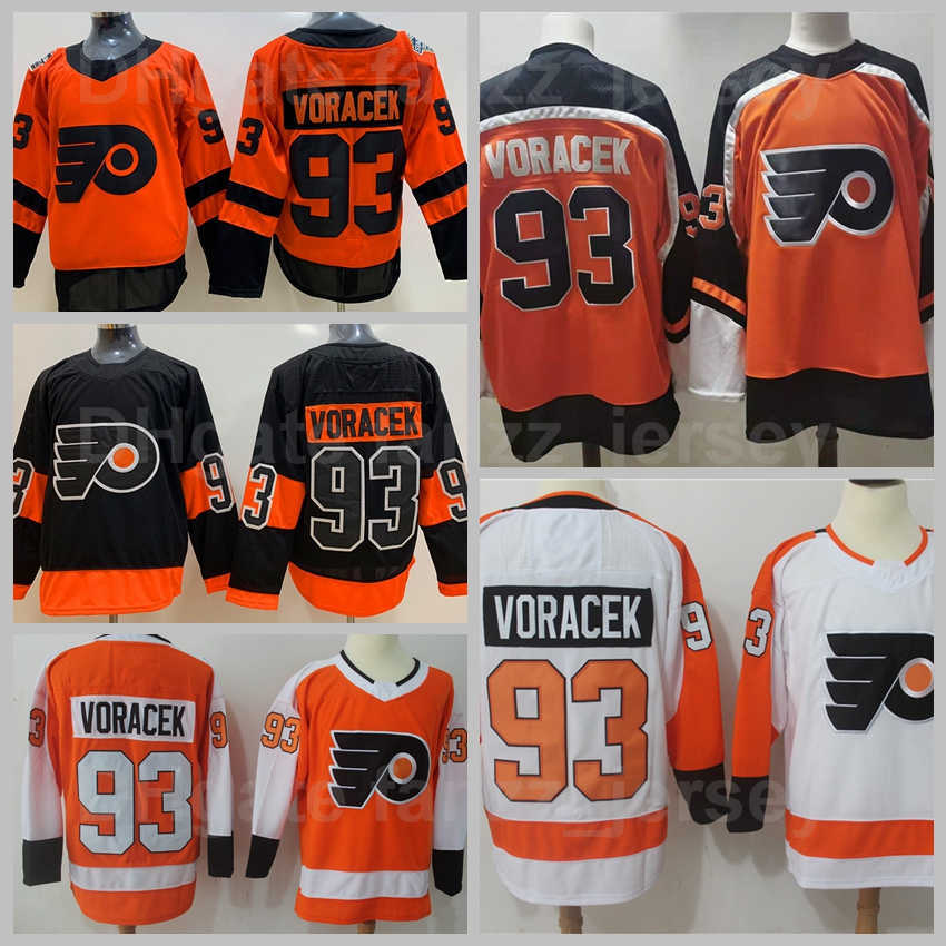 

Ice Hockey 93 Jakub Voracek Jersey Philadelphia Flyers Reverse Retro Team Color Black Orange White All Stitched 2017-2019 Stadium Series 2012 Winter Classic