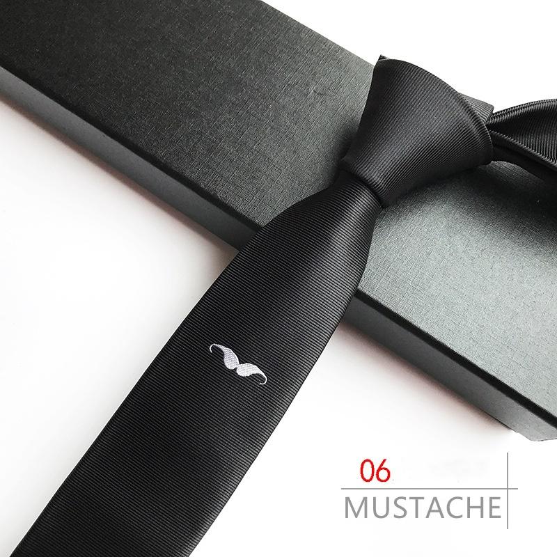 

Bow Ties Skinny Tie For Man Mustache Embroidery Pattern 5cm Narrow Fasion Necktie Festival Gift Boyfriend