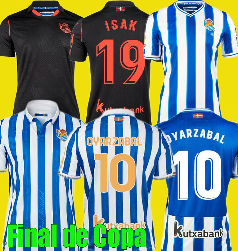

2020 2021 Real Sociedad soccer jerseys OYARZABAL SILVA Final camiseta de Copa del Rey 2019 - 20 21 ISAK ZUBELDIA MERINO football shirts, 2020-21 home kit +patch